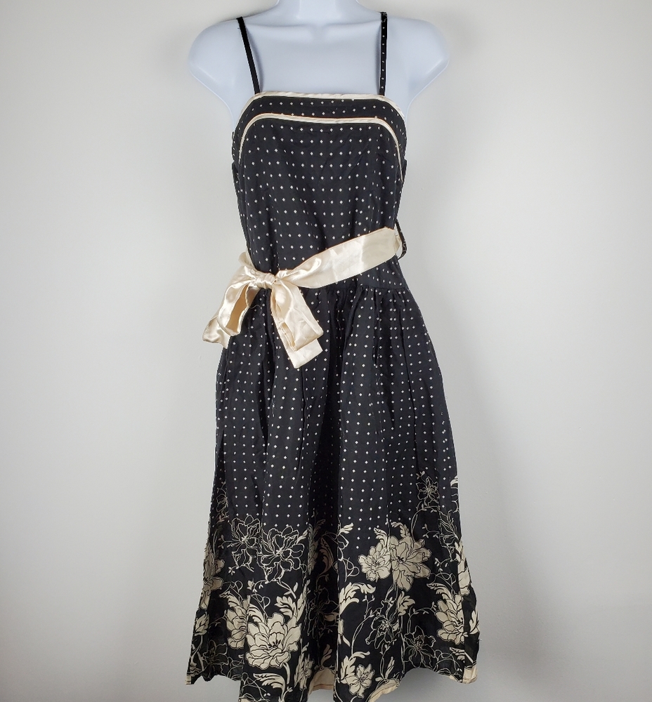 Papillon Black & Cream Spaghetti Strap Sundress